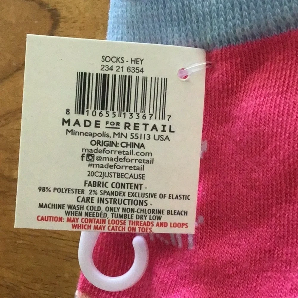 Hey Good Lookin’ Vibrant Pink and Blue Ankle Socks - NWT